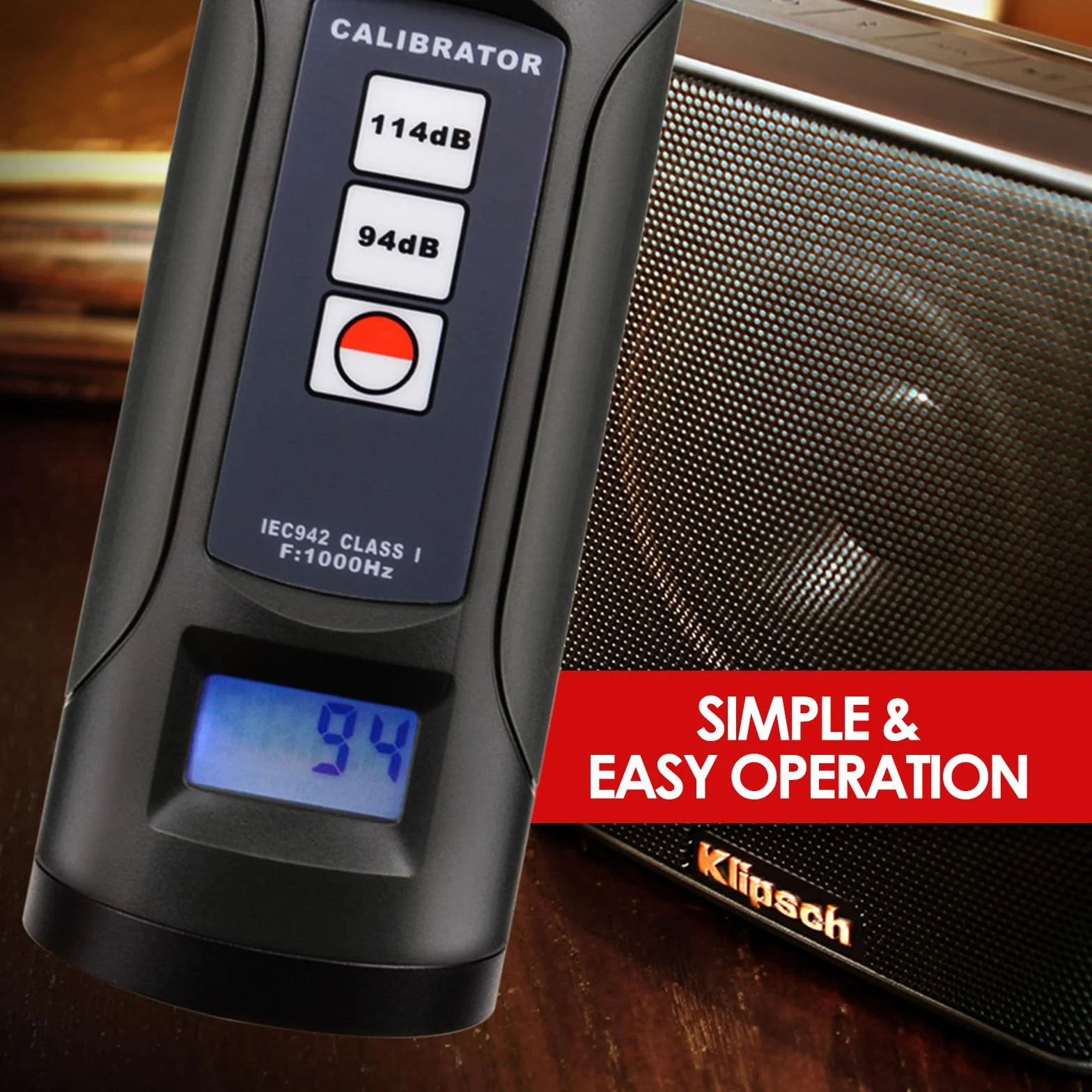 Calibrateur de Niveau Sonore 94dB 114dB pour Microphone 1/2" 1" Pouces Outil d'Étalonnage Professionnel Décibel