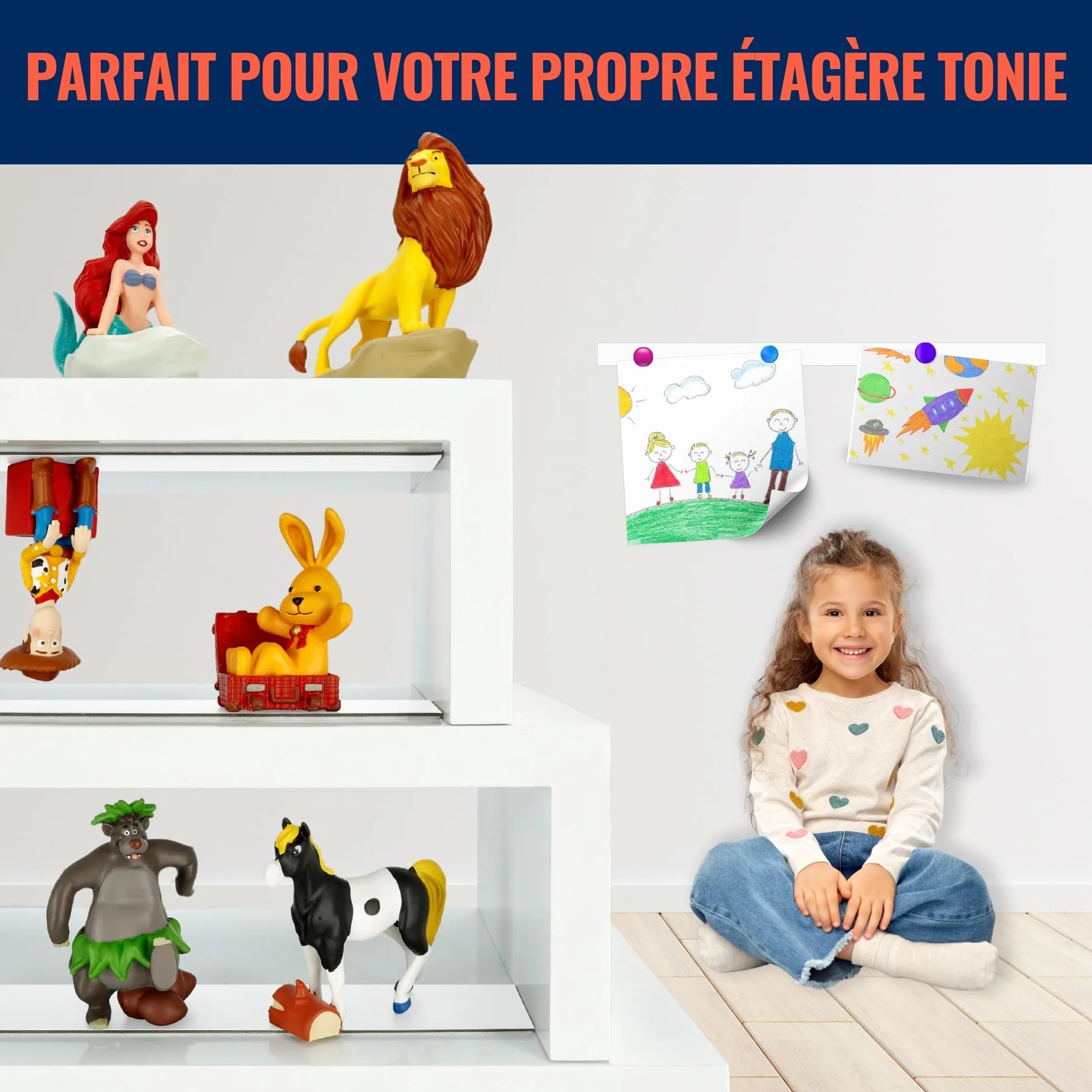 Bande Métallique Auto-Adhésive Blanche REORDA Extra Fort pour Figurines Tonies & Étagères