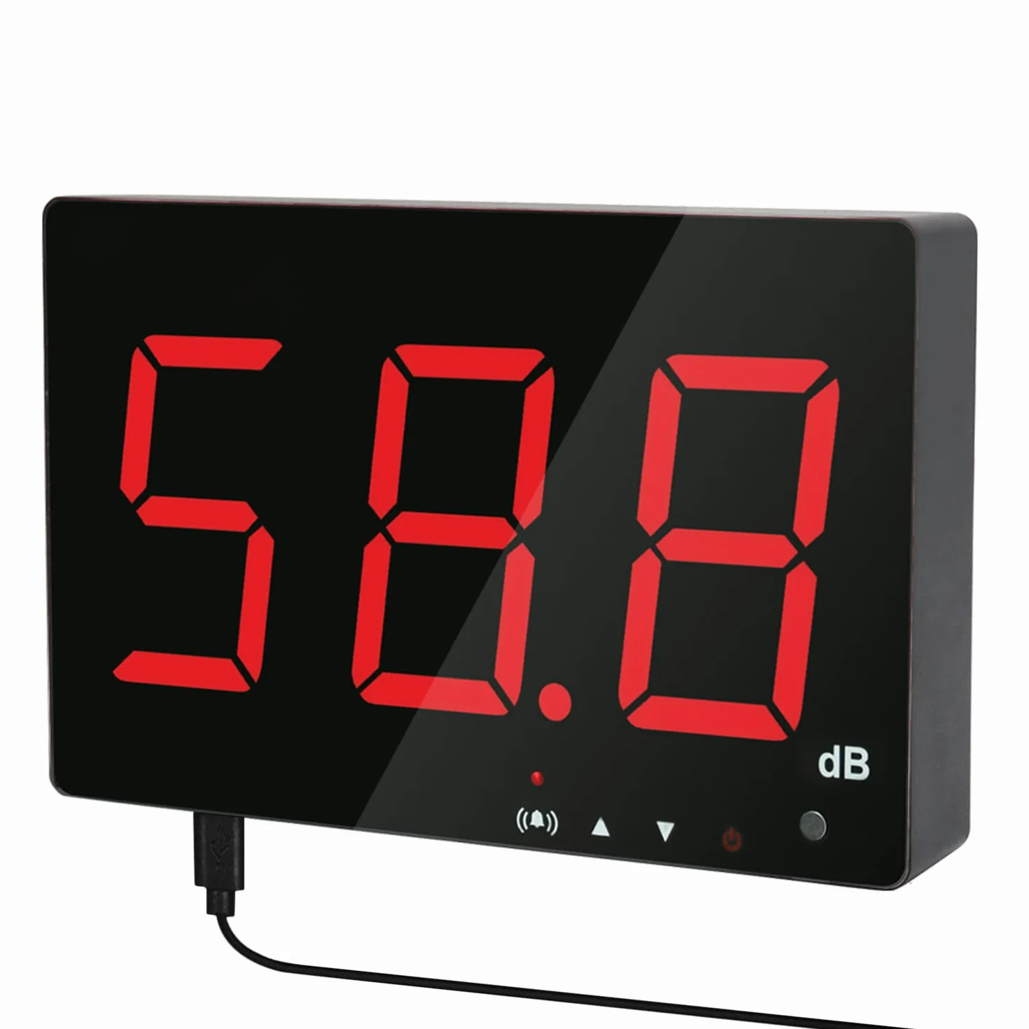 Décibel Mètre Numérique 30-130dB avec Alarme Grand Écran LCD Rouge pour Maison Usine