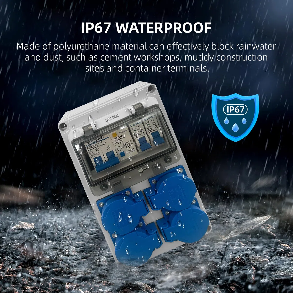 Coffret Électrique de Chantier 230 V IP67 avec Disjoncteur 16 A