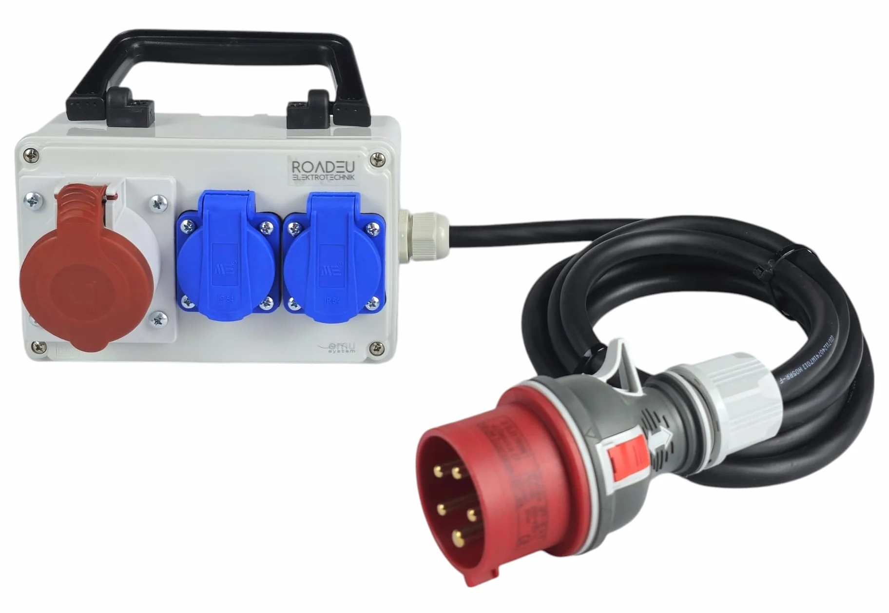 RoadEu Distributeur d'électricité CEE 16A 2 prise 230V Rallonge 15 mètres