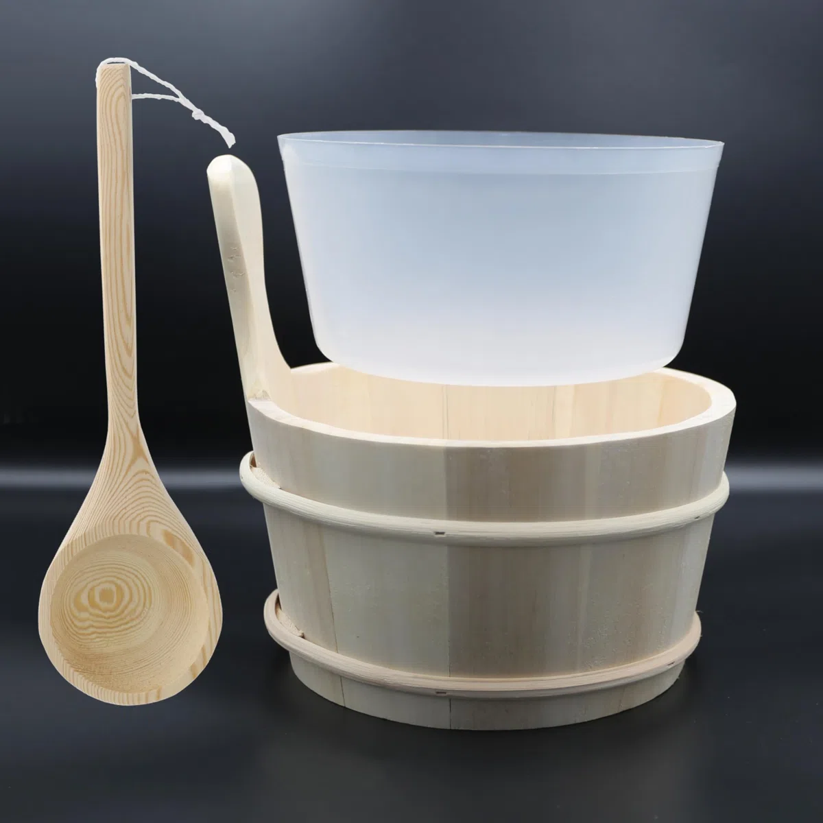 HAF Seau de sauna Espe 4 litres insert louche 40 cm pin résistant humidité Allemagne