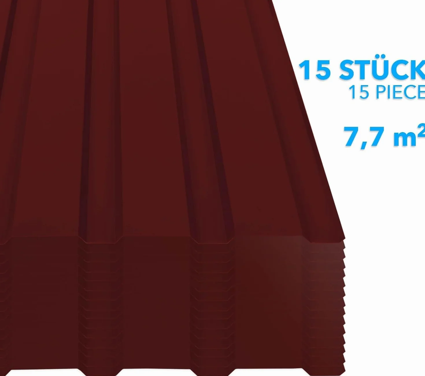 Bardage métal ondulé toiture 7,7 m² 115x45 cm 0,25 mm Rouge Bordeaux Anti-Rouille UV