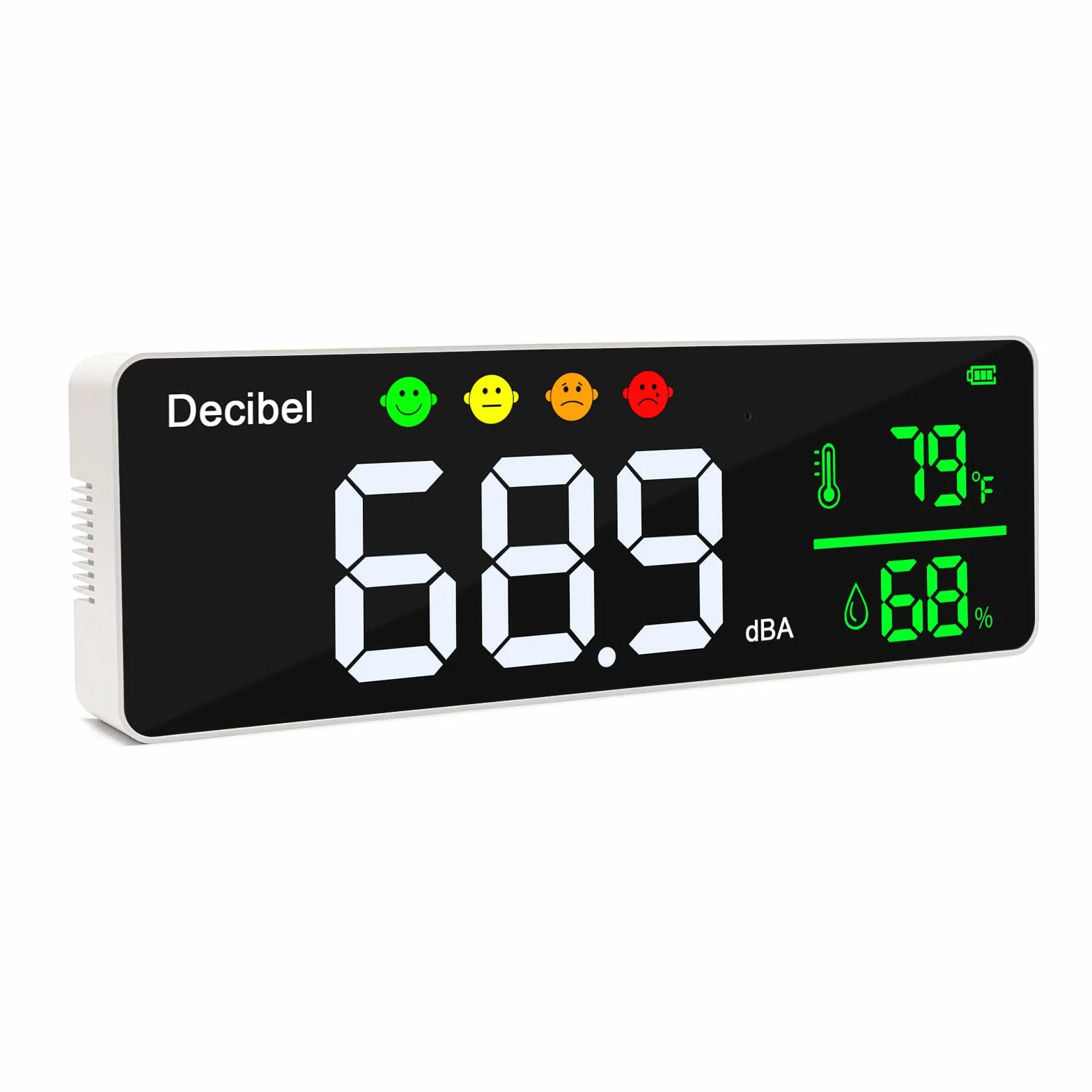 Sonomètre mural 27,9 cm écran LED bruit température humidité indicateur alarme