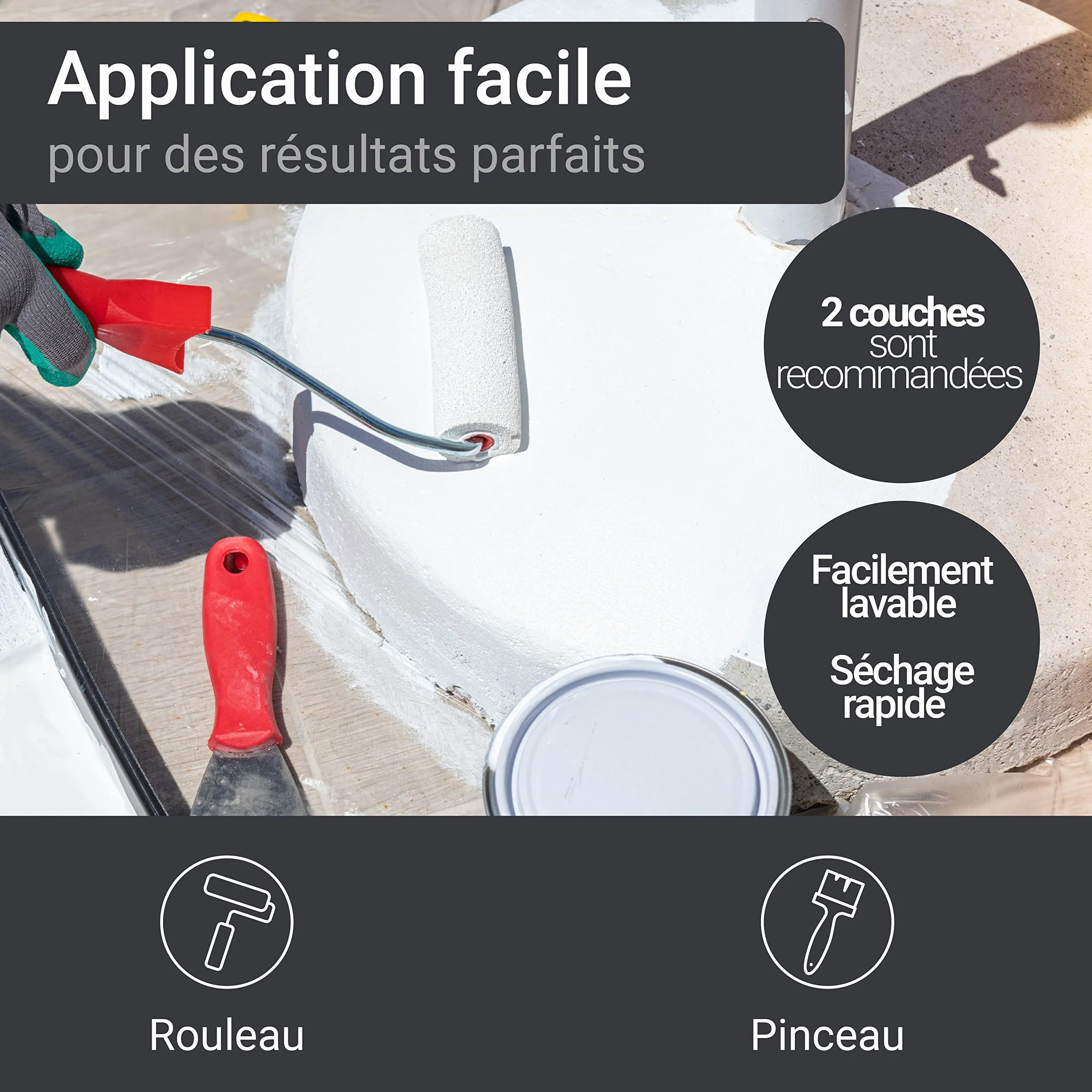 WO-WE Peinture Revêtement Sol Béton Ciment W700 RAL 1001 Beige 10L