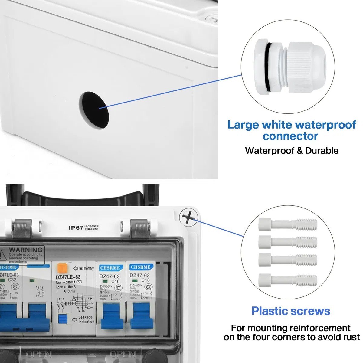Coffret Électrique de Chantier 230 V IP67 Répartiteur Mural 16 A