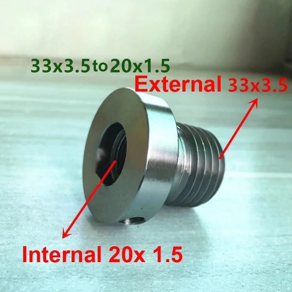 Adaptateur d'insert de mandrin M33 x 3,5 à M20 x 1,5 pour tour à bois