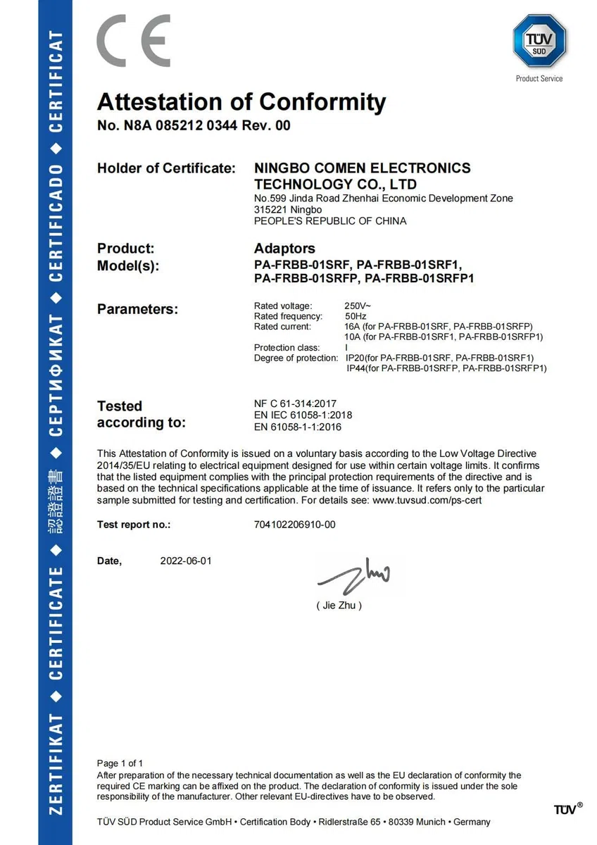 Prise Connectée sans fil 2300W 30m avec 2 Télécommandes, Certifié TÜV Süd