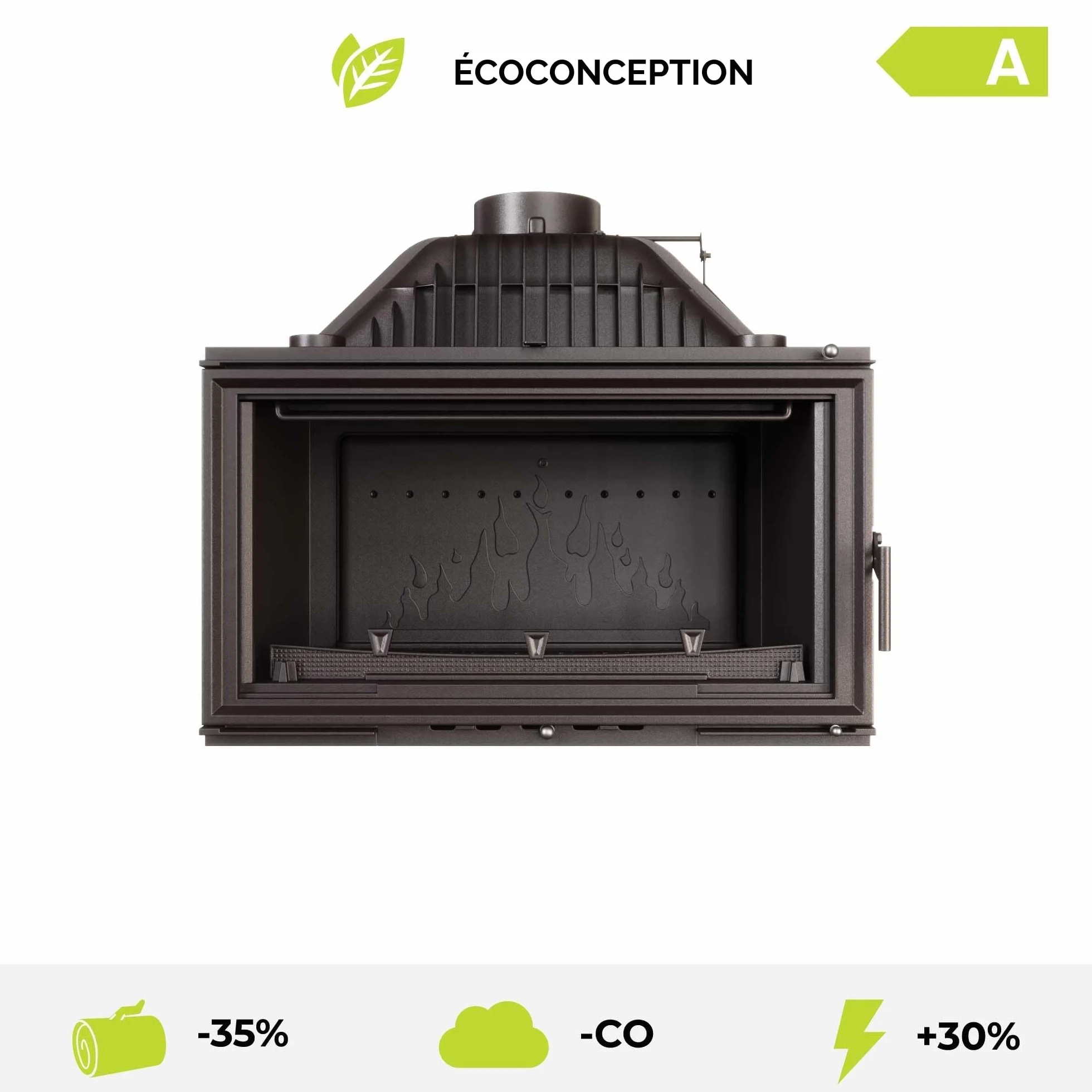 Insert en fonte pour cheminée à bois W15 16,3 kW ECO