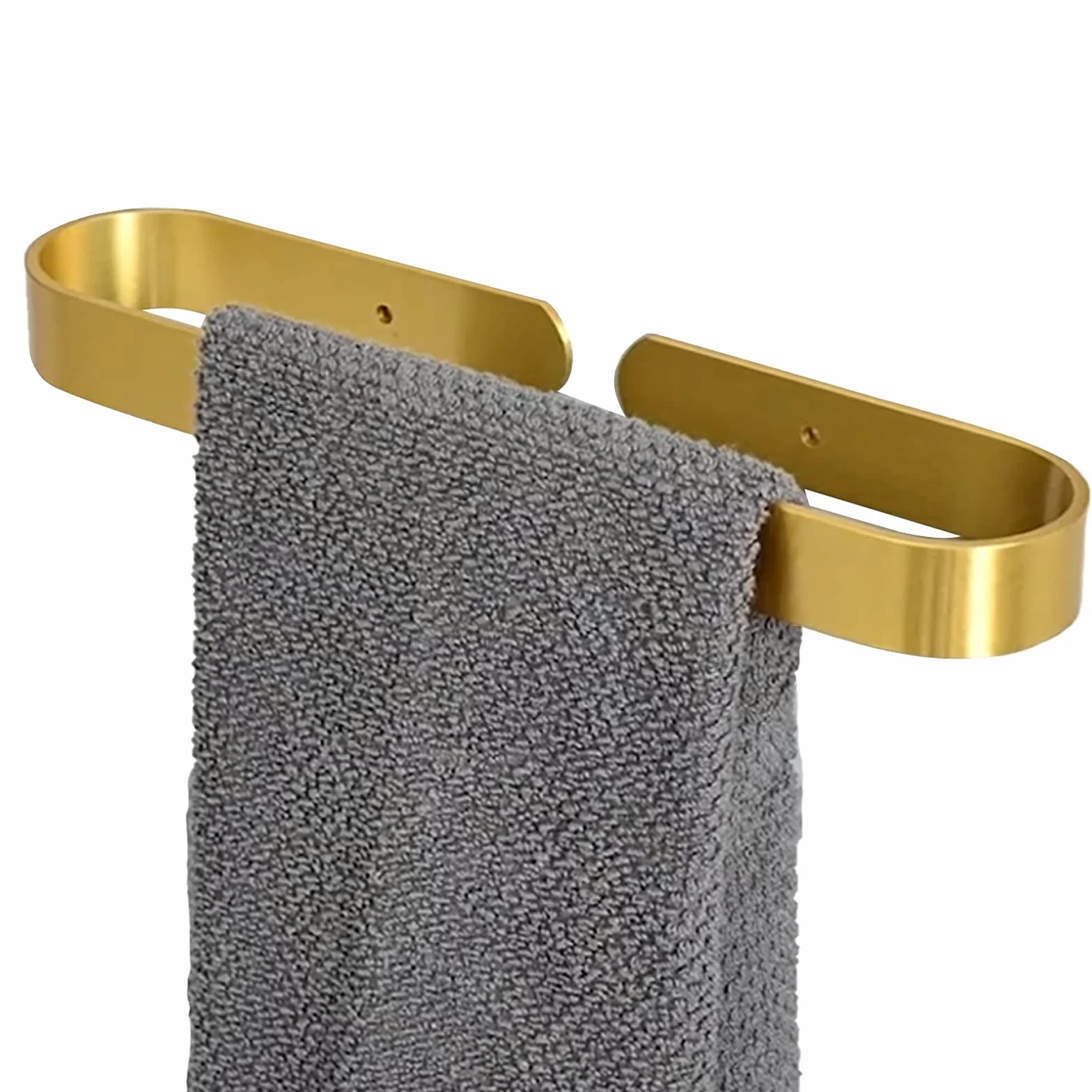 Porte-Serviettes Mural Or Brossé Alliage Ovale 50cm Style Nordique