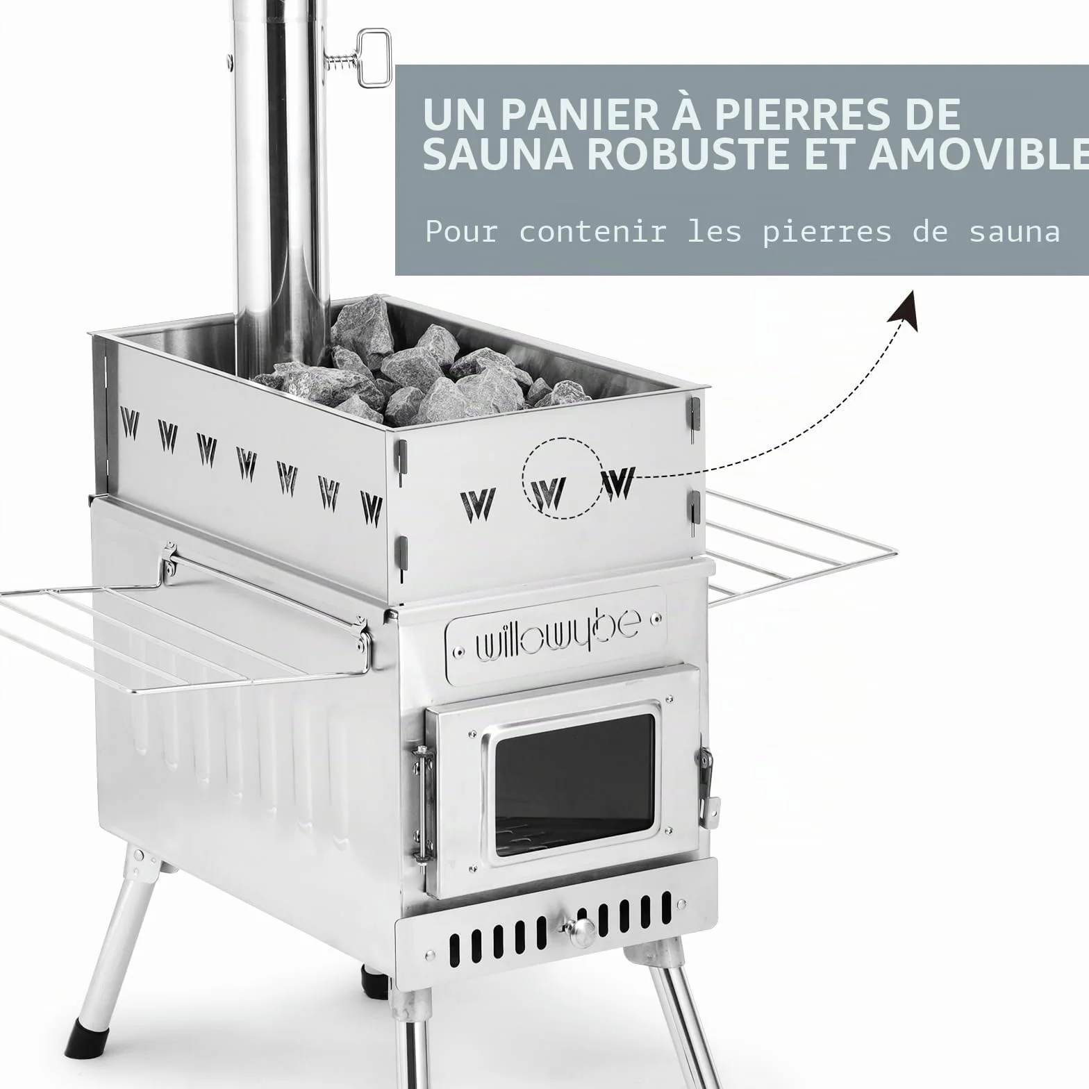 Poêle à Bois Portable pour Sauna Sec et Cuisine
