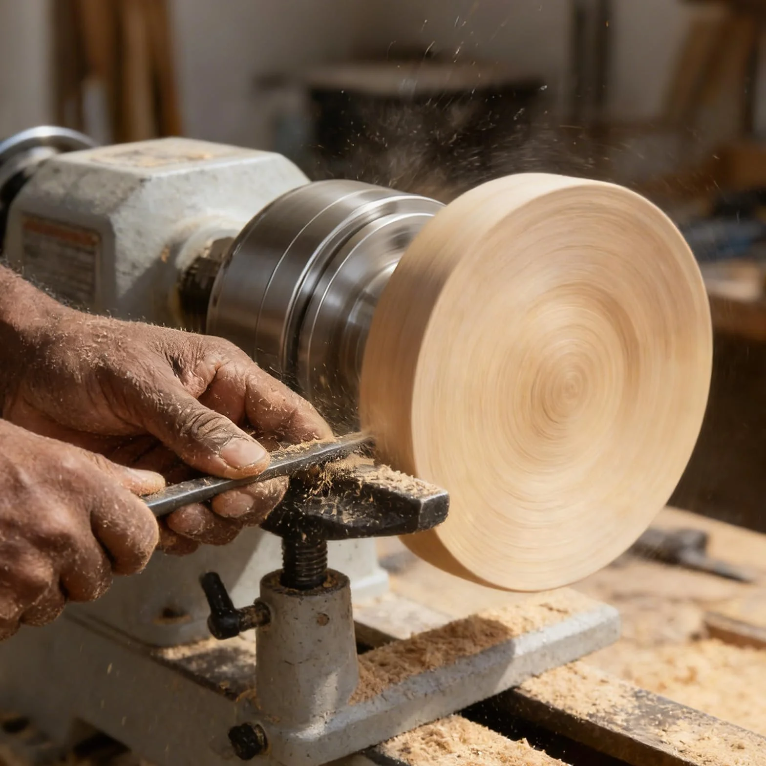 Mandrin de Tour à Bois 102 mm 4 Mors Autocentrant Engrenage Conique avec Adaptateur 1" x 8 TPI, Mâchoire Ronde et Étagée, Acier Finition Nickelée