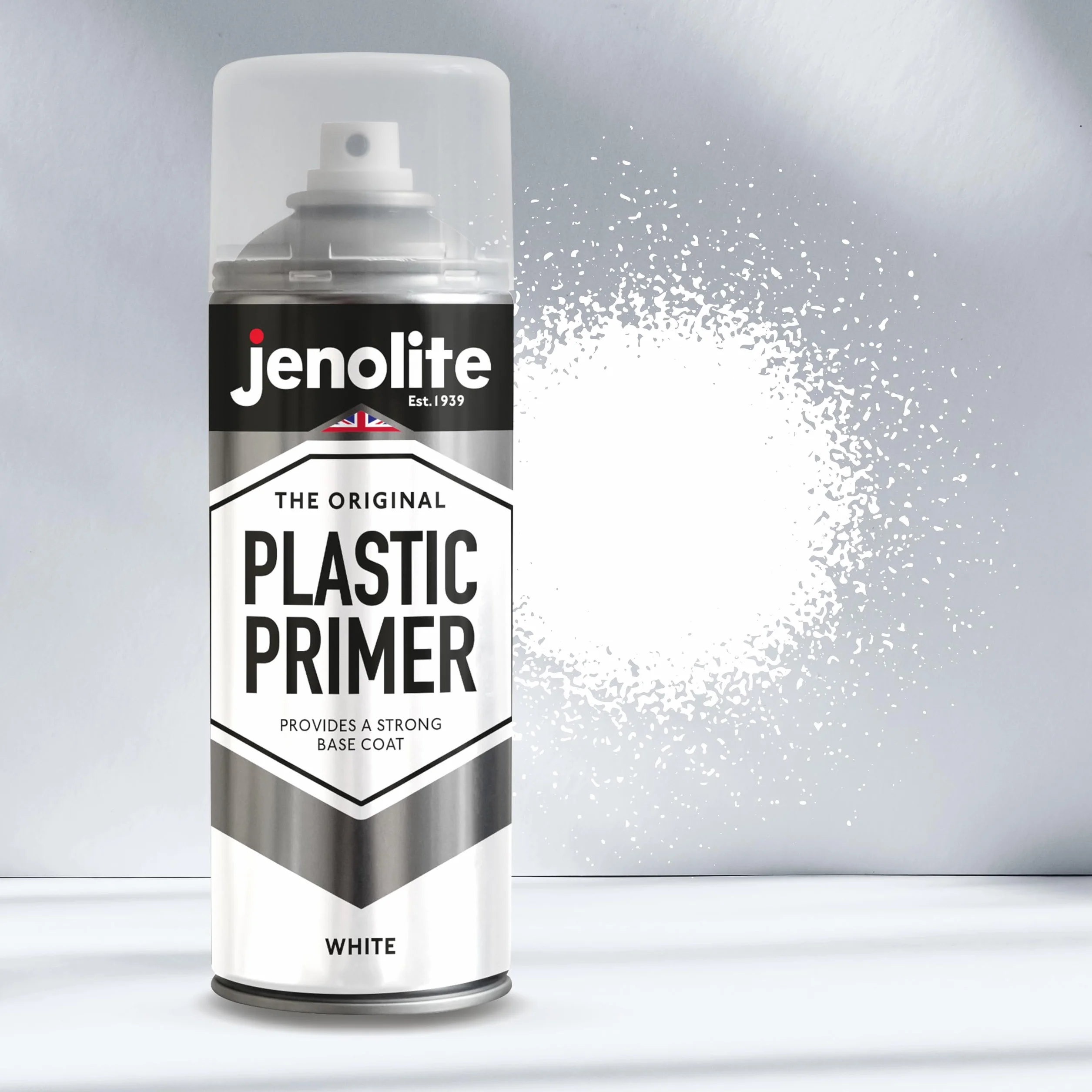 JENOLITE Lot de 3 bombes de peinture d'apprêt plastique blanc 400 ml