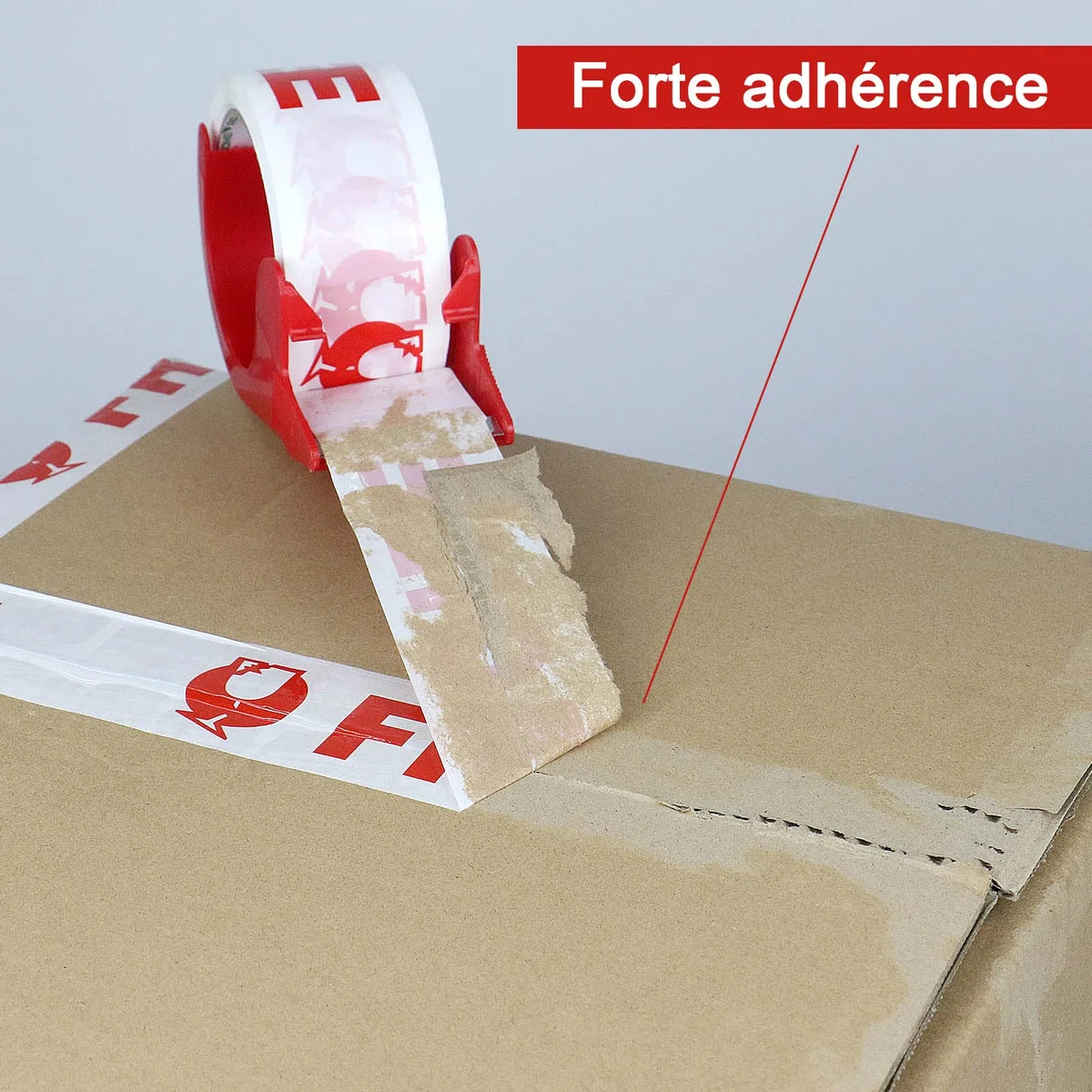 BOMEI PACK 18 Rouleaux Ruban Adhésif Fragile 48 mm x 66 m avec dévidoir