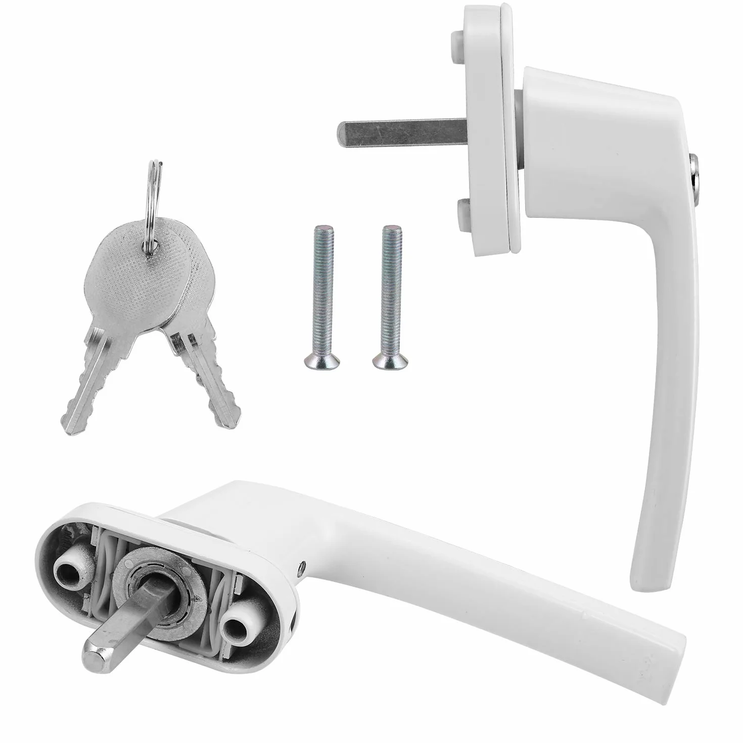 Poignées de Fenêtre Verrouillable à Clé en Aluminium 35 mm, Sécurité Enfant, Blanc