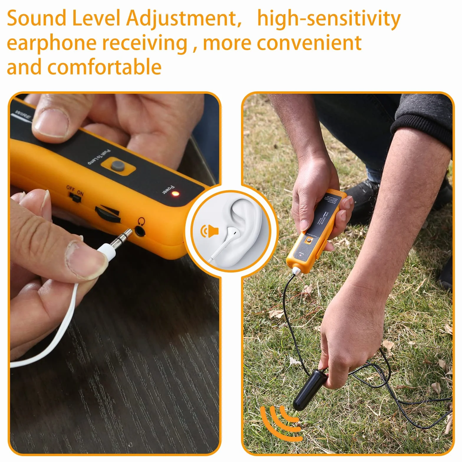 Localisateur de câbles souterrains F02 Wire Tracker testeur de câbles 2-3 pieds 1000 pieds