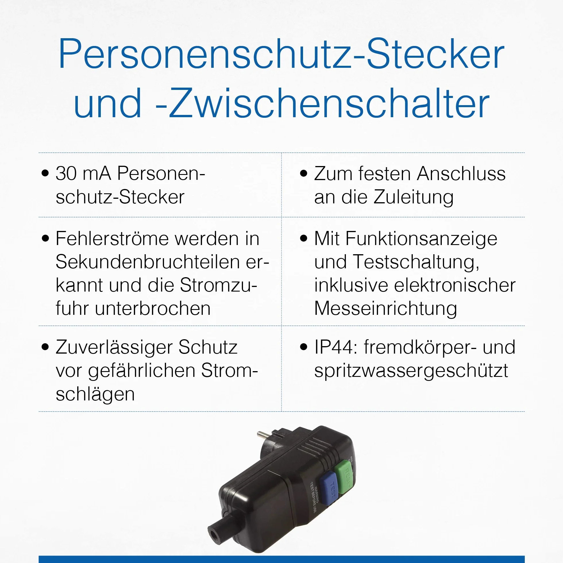 Schwabe Fiche à Interrupteur Différentiel 30 mA 2PT+T 230V 16A IP44