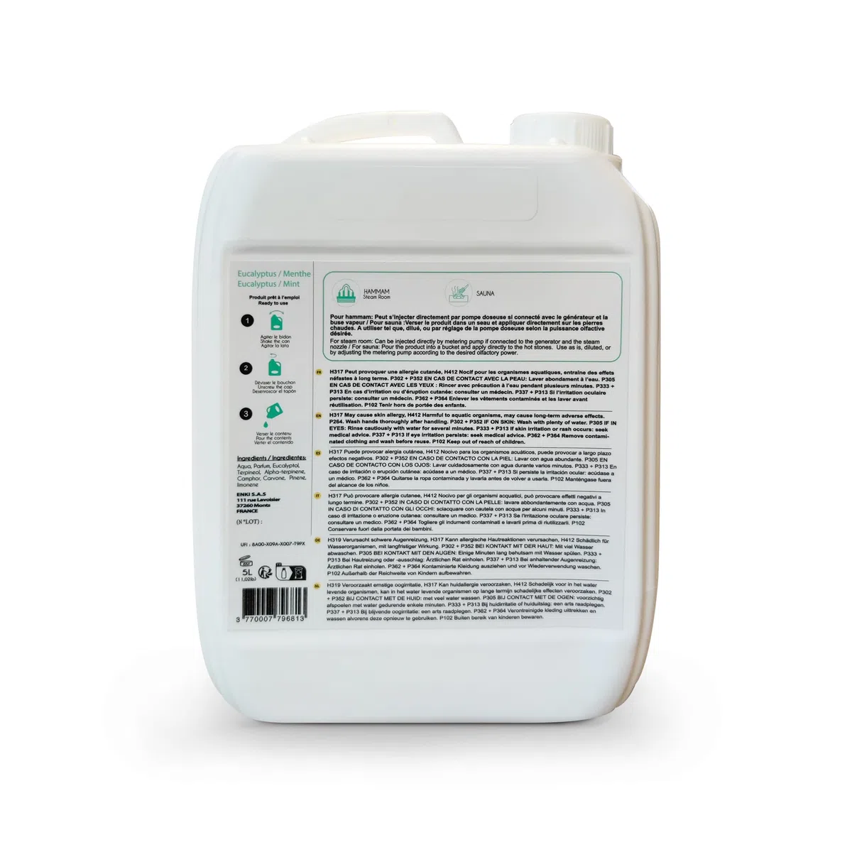 Élixir Eucalyptus & Menthe pour Hammam et Sauna 5kg Huiles Essentielles Aromathérapie