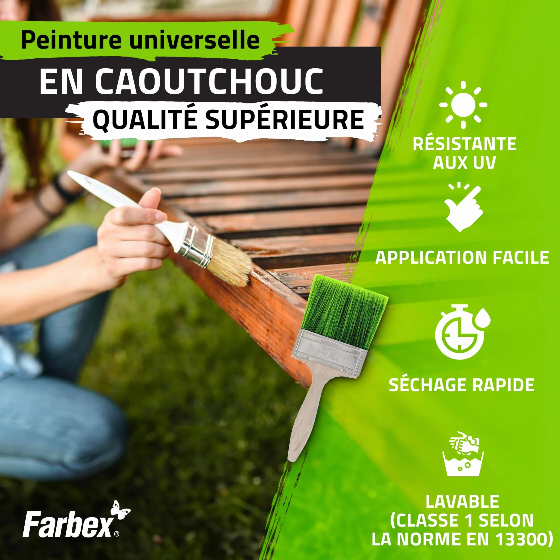 FARBEX Peinture Caoutchouc Liquide Étanche 1,2 kg Beige Revêtement Élastique Toiture Terrasse Balcon