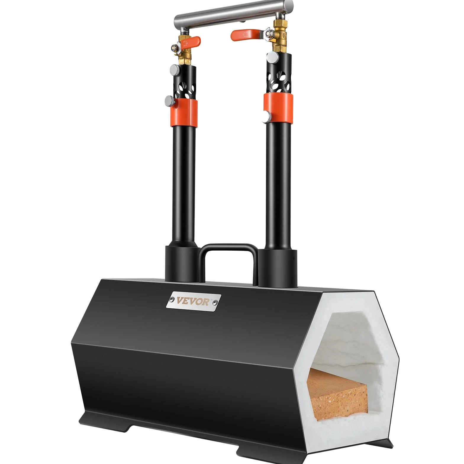 VEVOR Four à gaz forgé hexagonal 400 x 215 x 190 mm double brûleur propane