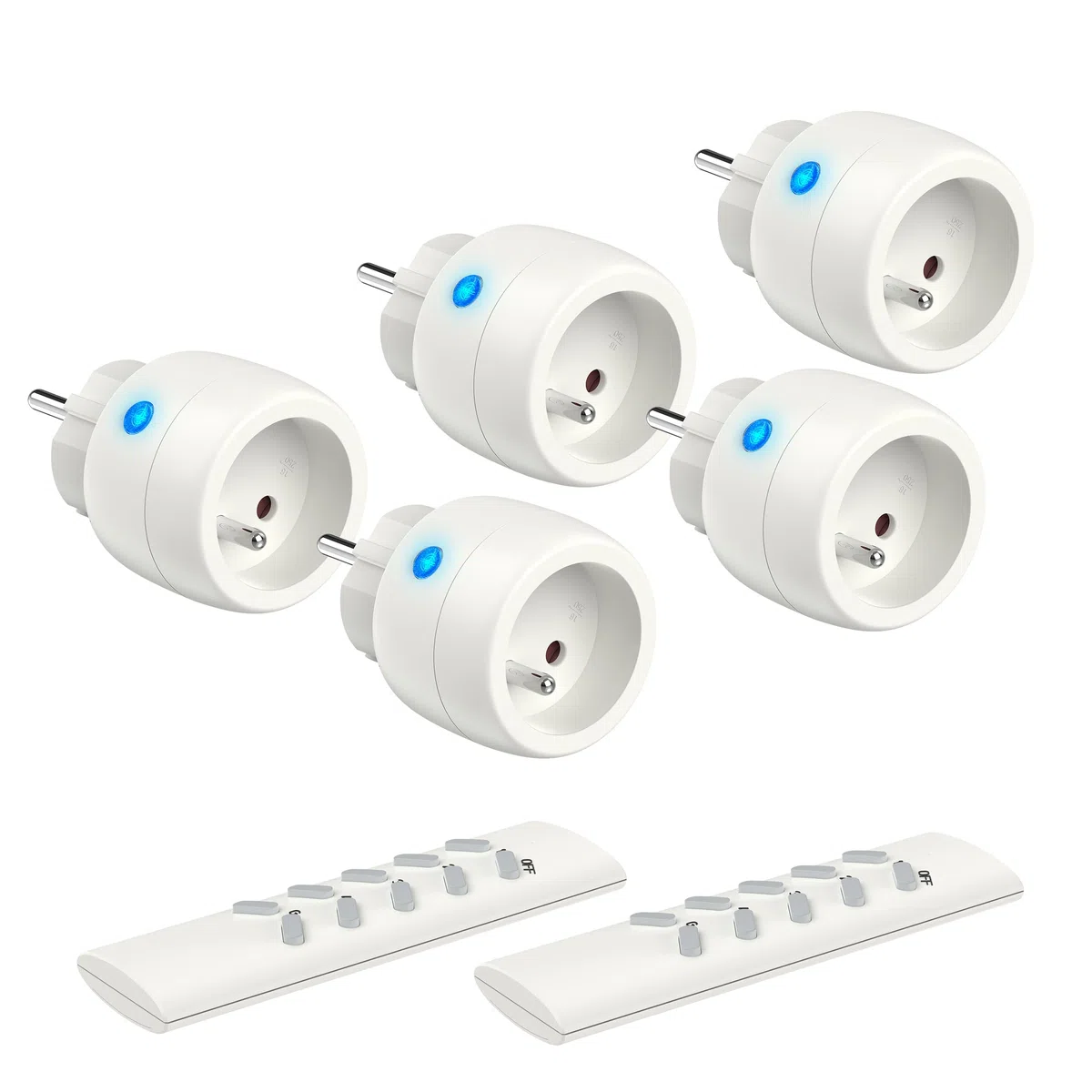 Prise Connectée sans fil 2300W 30m avec 2 Télécommandes, Certifié TÜV Süd