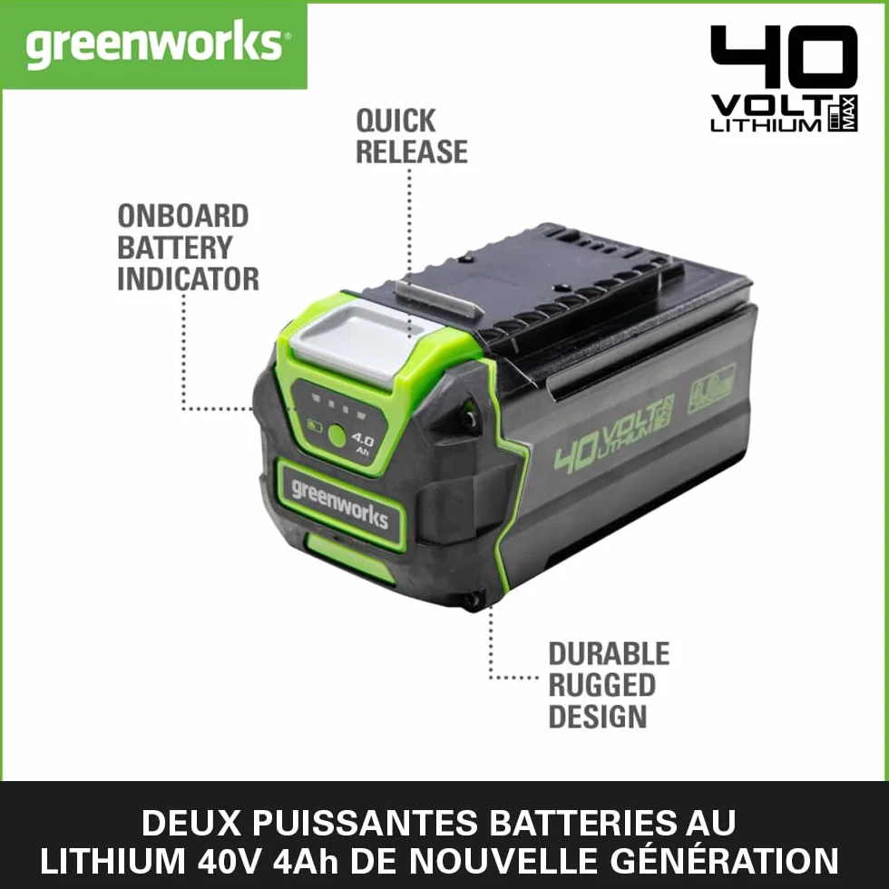 Greenworks Lot 2 batteries lithium-ion 40 V 4 Ah G40BK4X