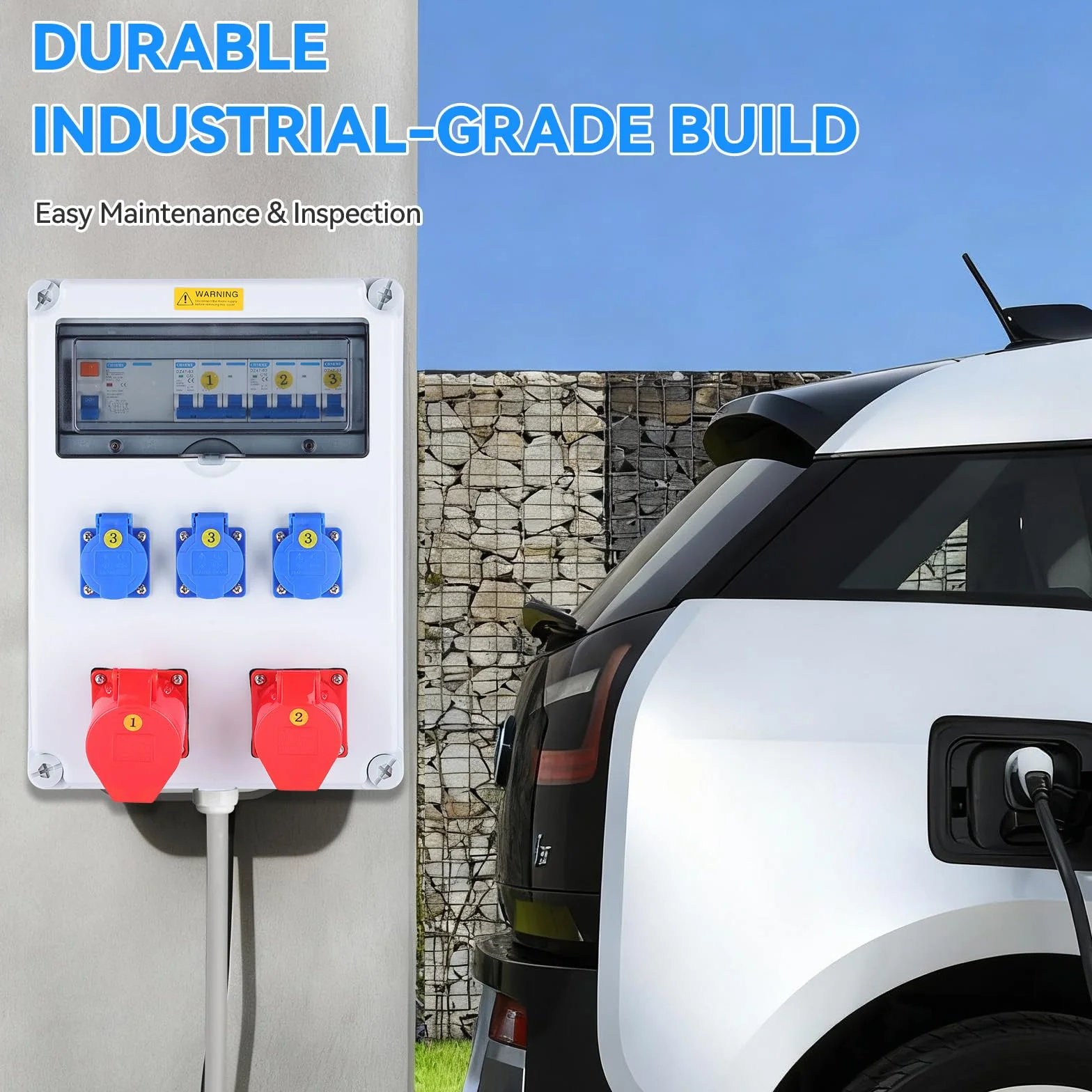 Coffret Électrique de Chantier Triphasé 400V 63A Prises Industrielles 16A 32A