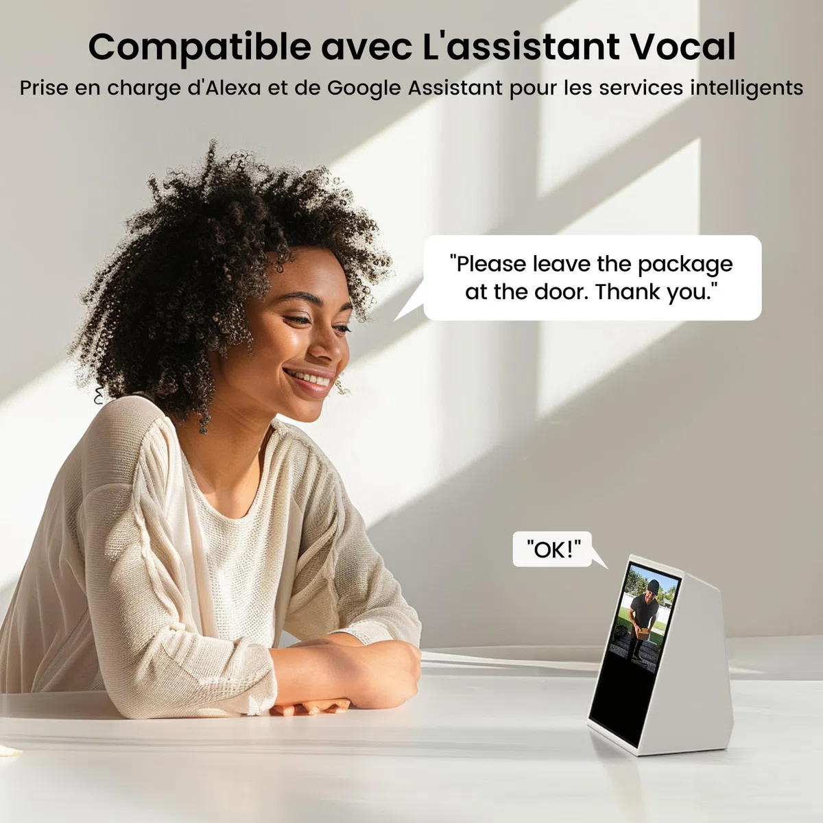 aosu Sonnette sans Fil avec Camera 2K, Détection Humaine PIR, 170° Grand Angle, Vision Nocturne, IP65