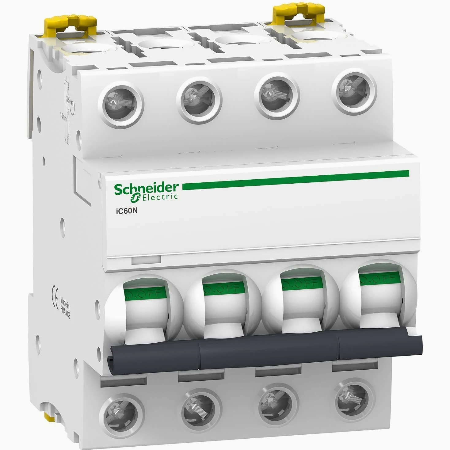 Schneider Electric Acti9 IC60N disjoncteur 4P 32A courbure C 50/60Hz 85x72x78.5mm Blanc