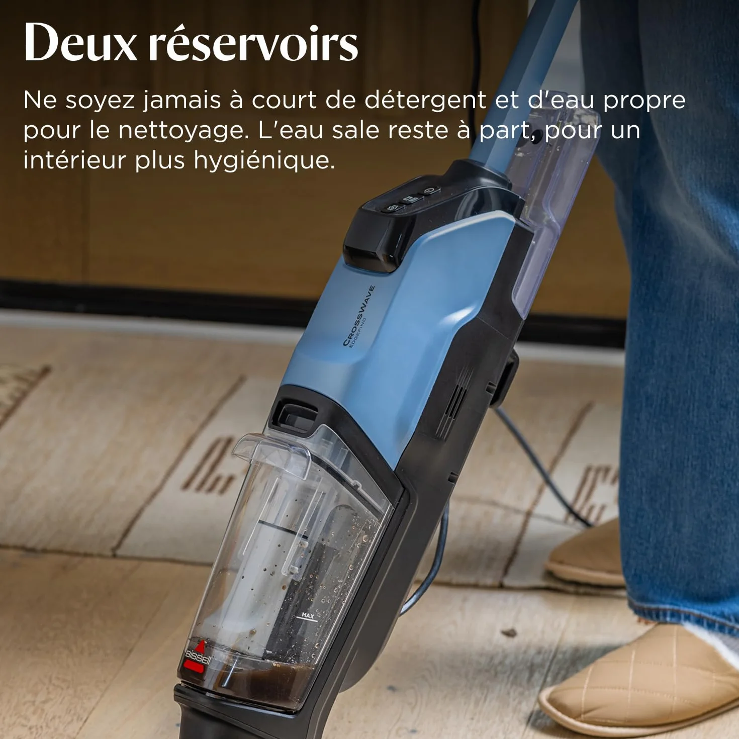 BISSELL CrossWave® EdgeFind 4159N, Aspirateur laveur multi-surfaces avec technologie ZeroGap™