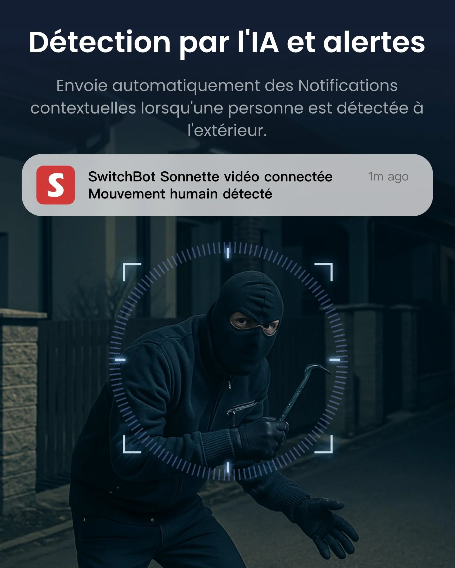 SwitchBot Sonnette sans Fil avec Camera 2K, Visiophone sans Fil 4,3 Pouces, Angle 165°, 5000 mAh, Audio bidirectionnel, Compatible Alexa