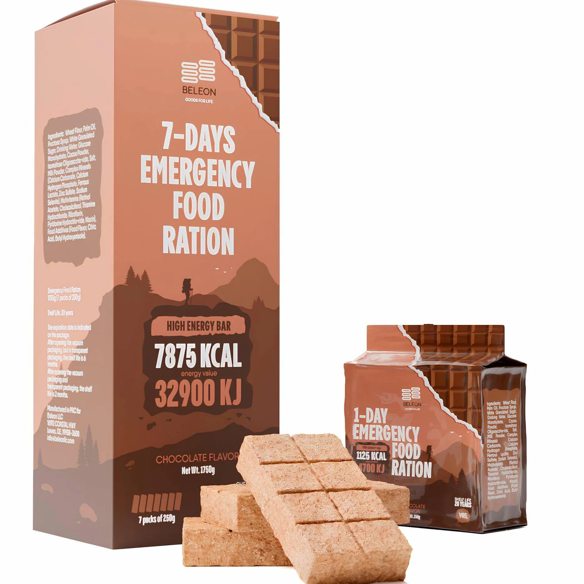 Alimentation d'urgence chocolat 20 ans conservation 7 jours