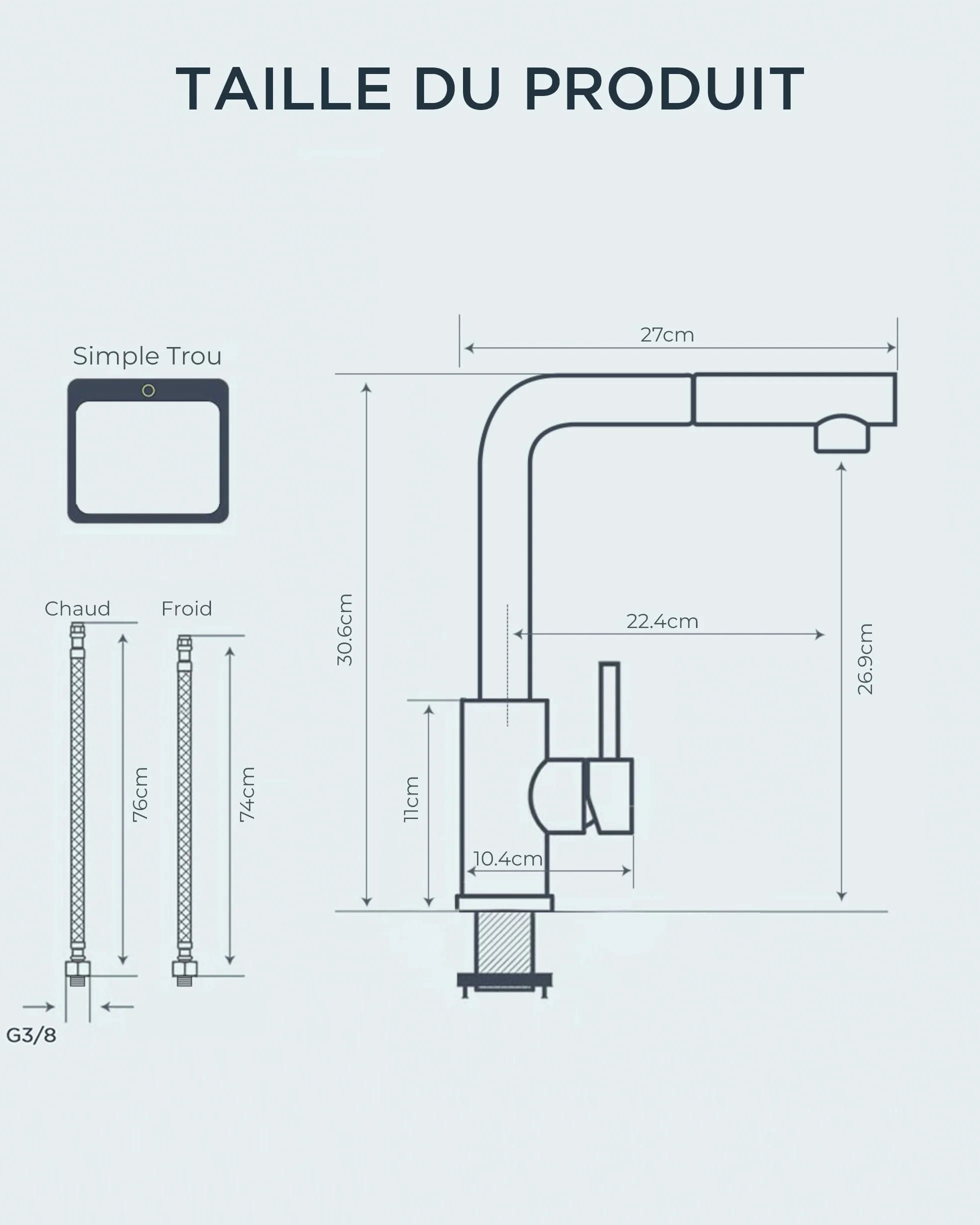 FORIOUS Robinet Cuisine Mitigeur avec Douchette Extractible 2 Modes Pivotant 360° Acier Inoxydable