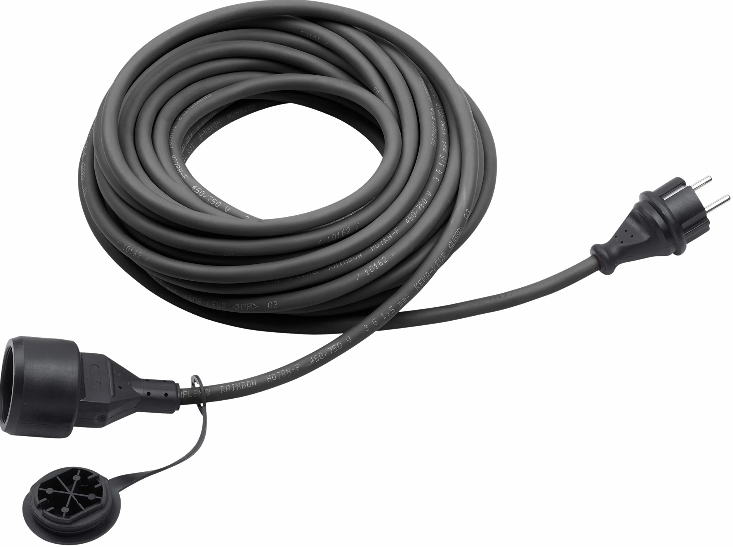 Rallonge en caoutchouc IP44 Meister 25 m noir