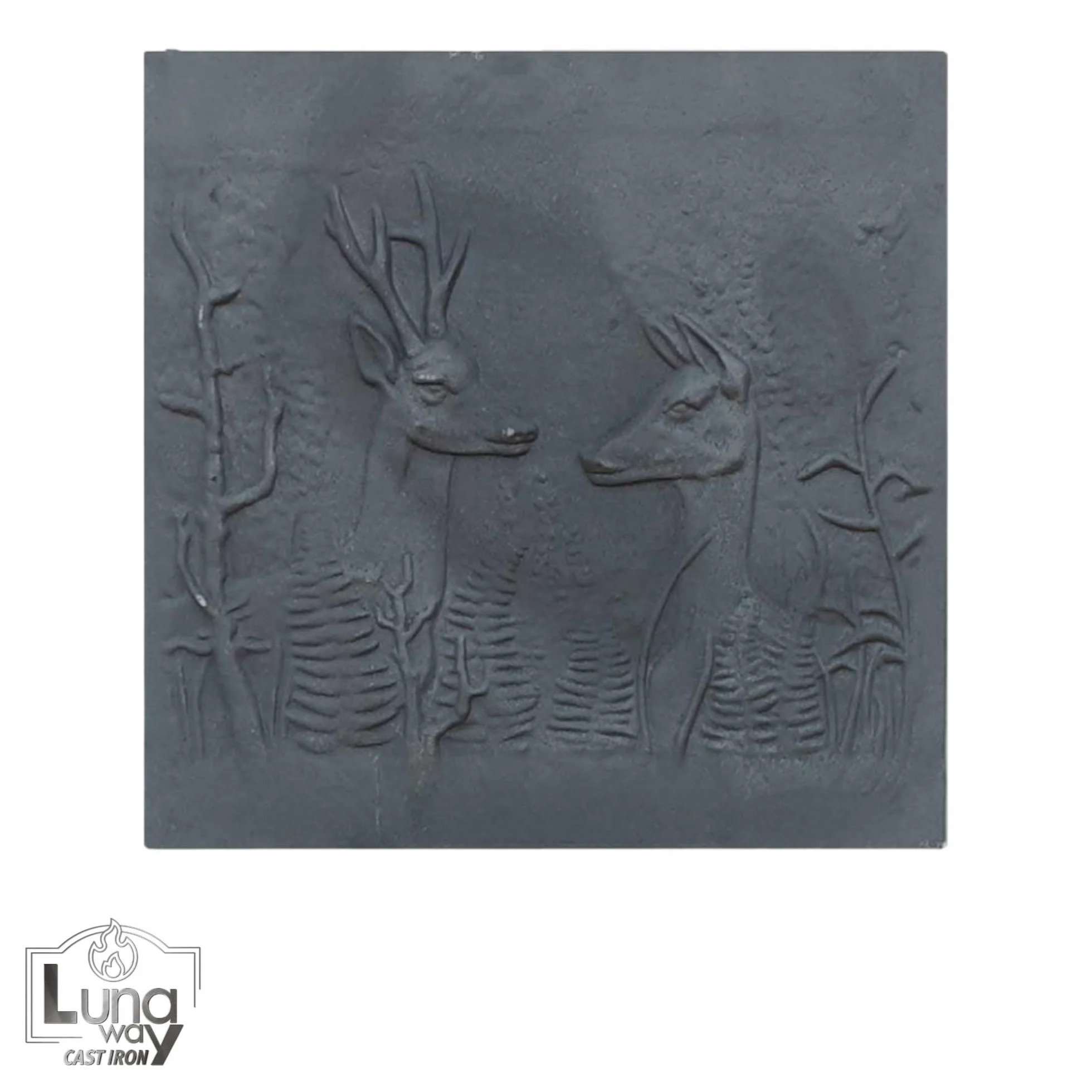 Plaque décorée faîtres en Fonte pour cheminée 60 x 60 cm Èp. 1 cm