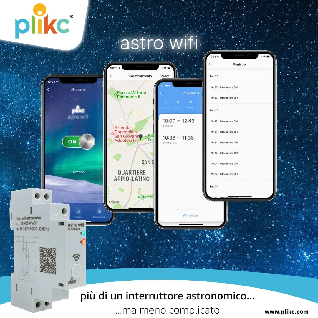 Interrupteur horaire astronomique WiFi 48-230Vac Quotidien hebdomadaire Multifonction