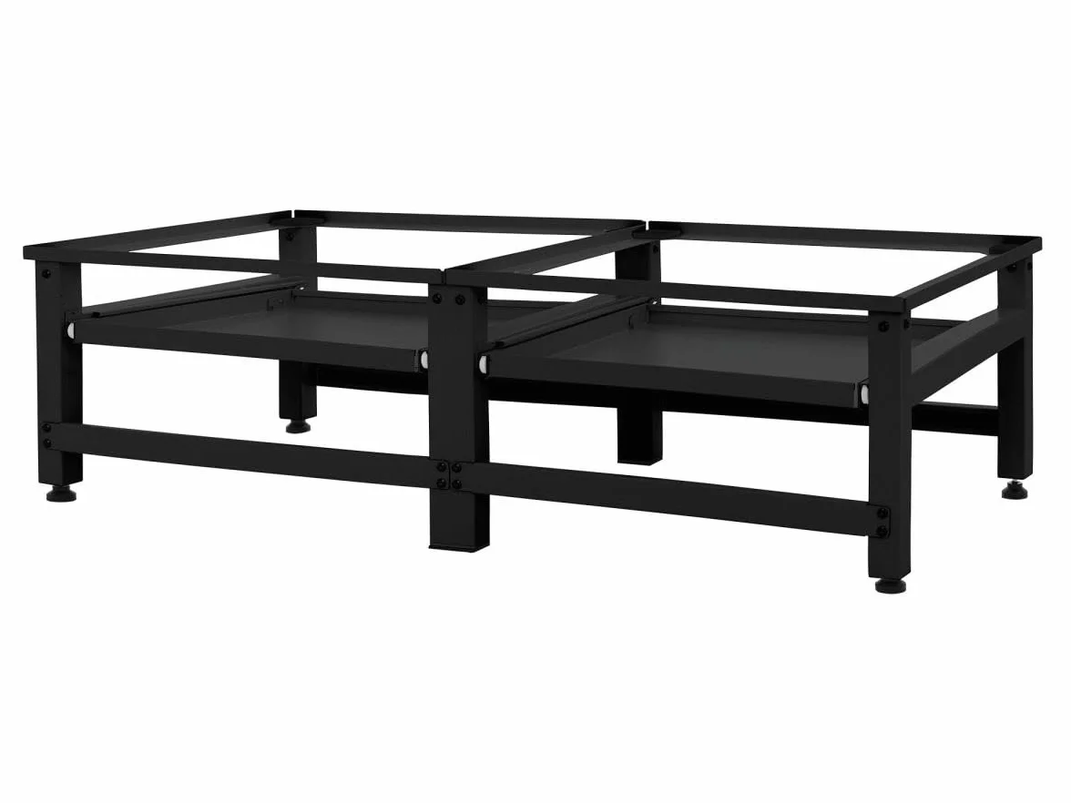 Support Double pour Machine à Laver ML-Design avec 2 Étagères Coulissantes, Acier, Noir, jusqu'à 310 kg