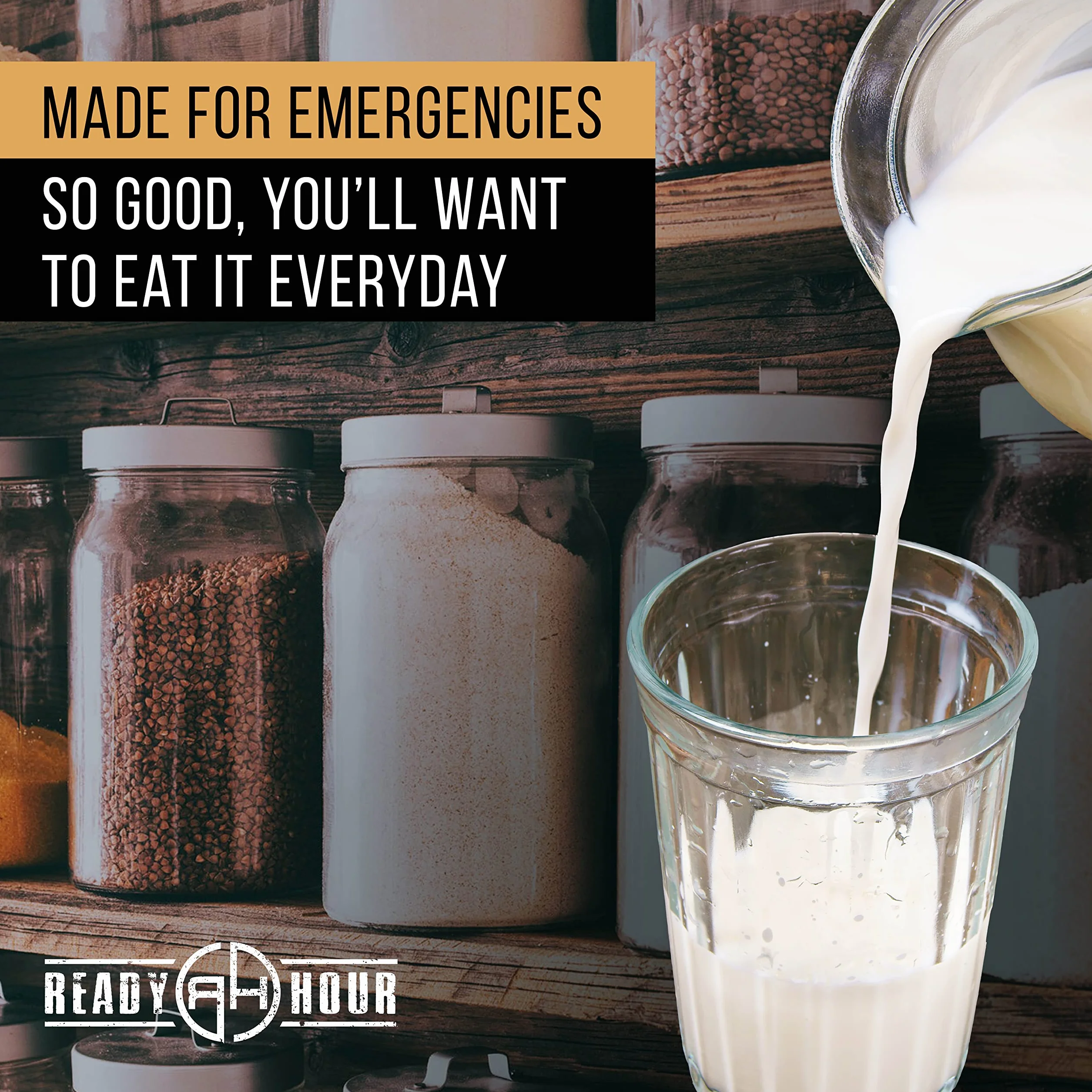 Ready Hour Lait en poudre en vrac, lactosérum non périssable, durée de conservation 25 ans, approvisionnement alimentaire d'urgence portable