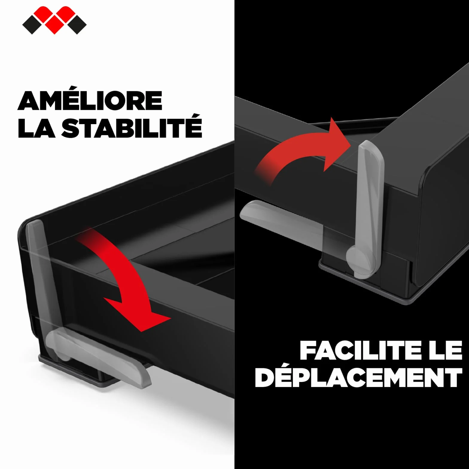 Meliconi BASE MOVE BLACK Support mobile anti vibrations 60x60 60x45 cm