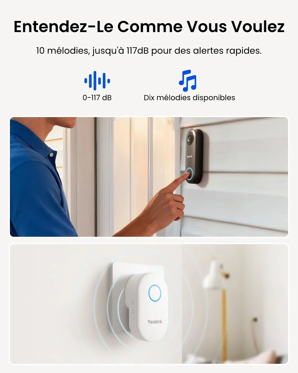 Reolink Sonnette Vidéo PoE 5MP Caméra Extérieur Vue Diagonale 180° Audio Bidirectionnel Détection de Personne Étanche Compatible NVR