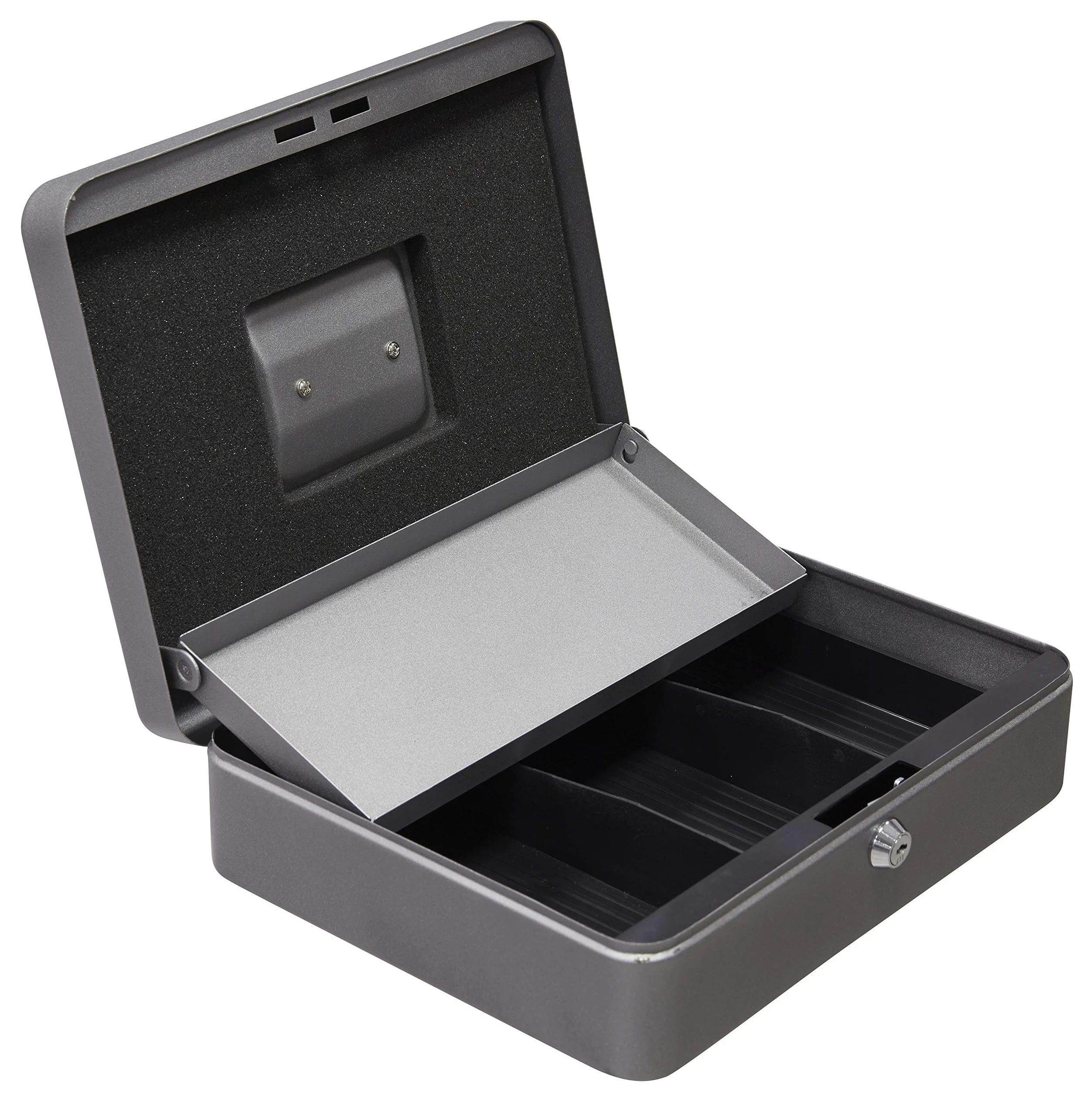 ARREGUI Caisse à monnaie en acier C9246-EUR Coffre fort portatif 30 cm Gris graphite