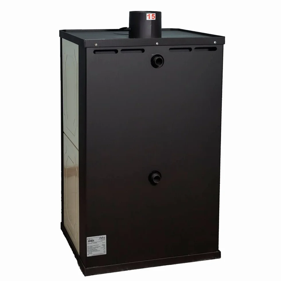 Poêle Combustion Bois 5+15 kW Cuisinière Arrière Chaudière Foyer Cheminee