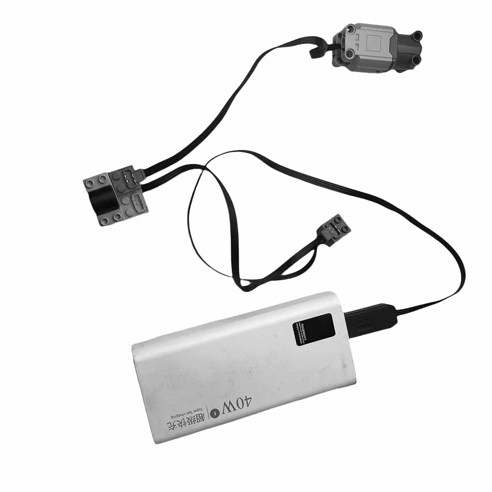 Bloc de Construction Fonction d'alimentation Pièces Moteur Technique Câble Connexion 9V Briques Jouet