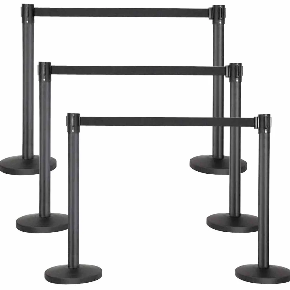 Yaheetech Barrière de Guidage Rétractable 6 Poteaux avec Corde 2M Système de Balisage