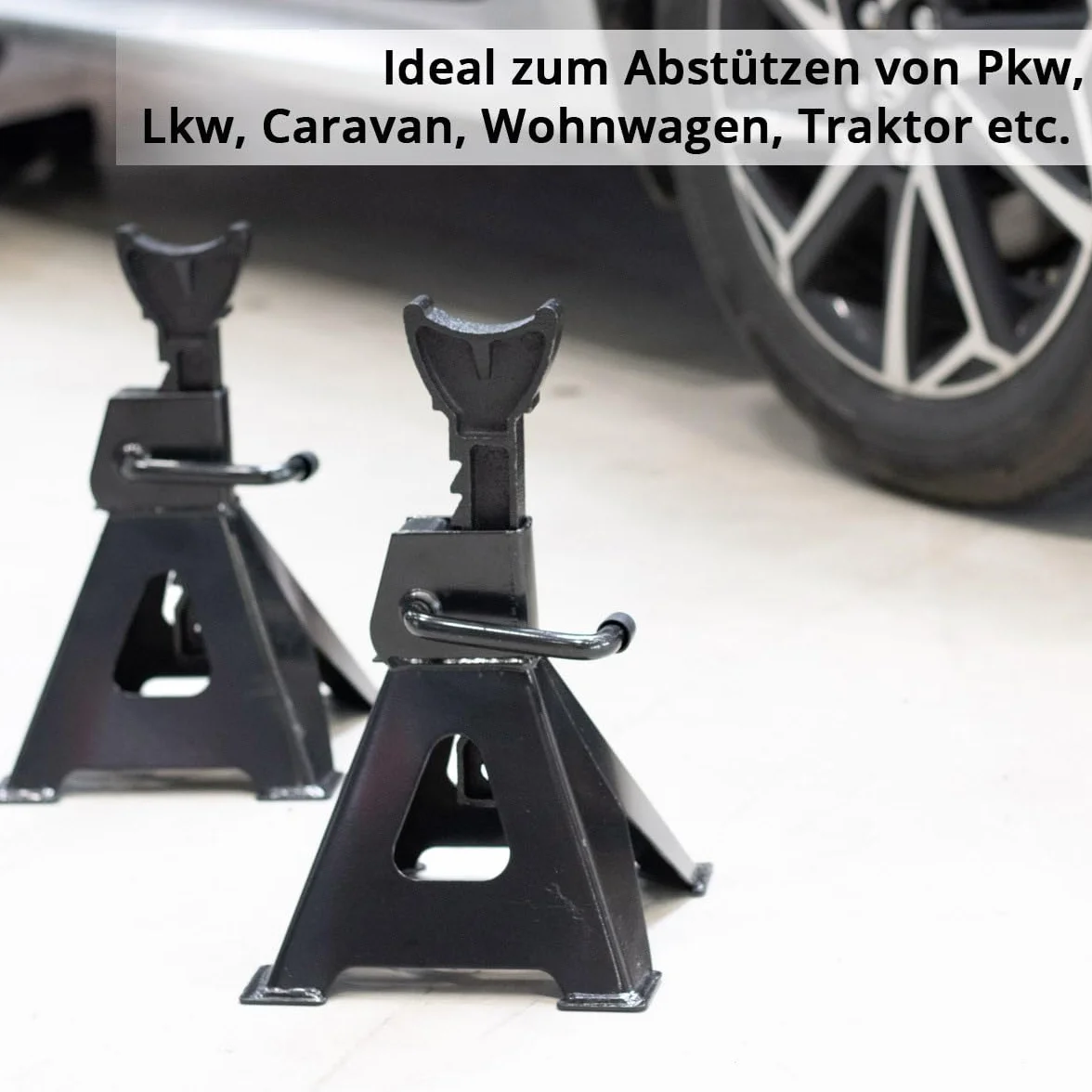 STAHLWERK Béquille JS-3 Lot de 2 Capacité de Charge 3 t 275-415 mm Béquille Automobile réglable en Hauteur