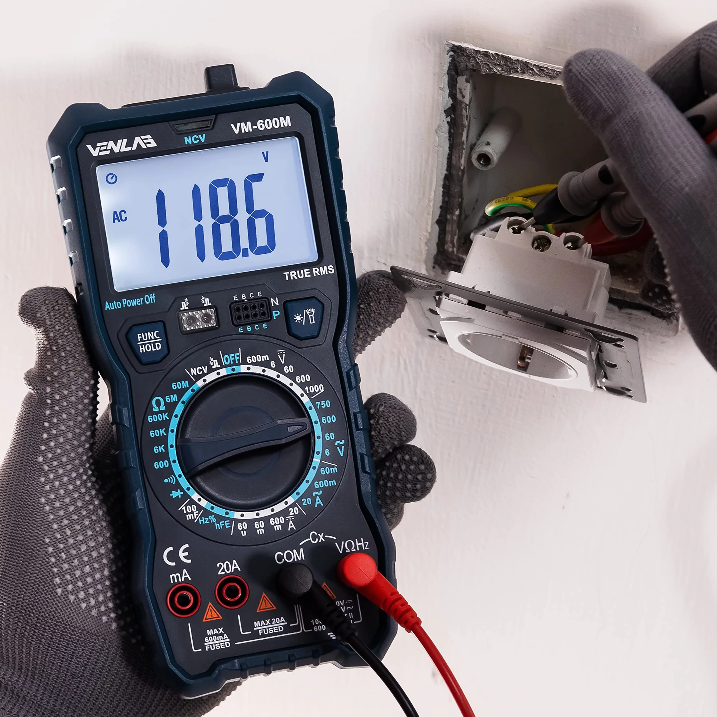 Multimètre Numérique TRMS 6000 Comptes VENLAB Voltmètre Testeur Electrique CA/CC Tension Courant