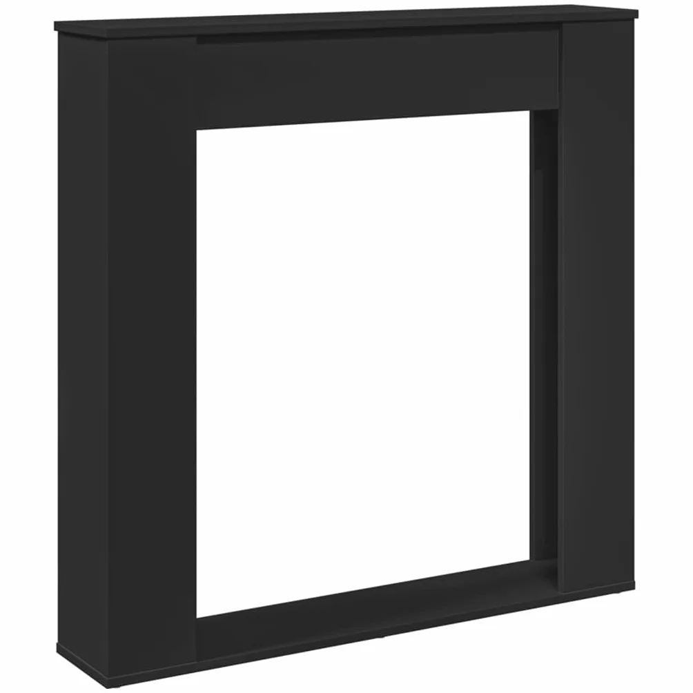 Cadre de cheminée noir 100x20x100 cm bois d'ingénierie