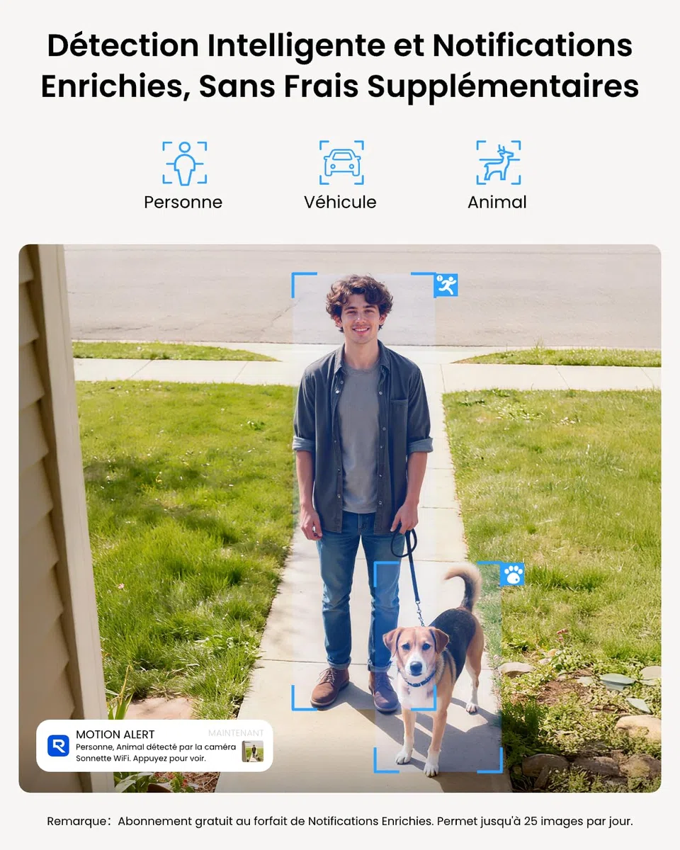 Reolink Sonnette Connectée Filaire Caméra 5MP WiFi Extérieure Étanche avec Carillon 2,4/5 GHz, Alertes Détection Humaine, Grand Angle 180°, Audio Bidirectionnel