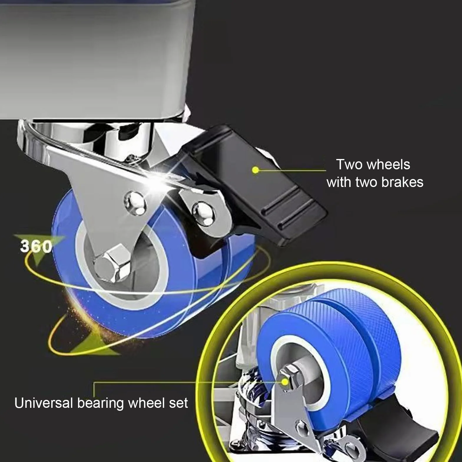 Mini Support de Réfrigérateur 4 Roues Verrouillables, Chariot de Meuble Réglable Universel, Charge 180 Kg