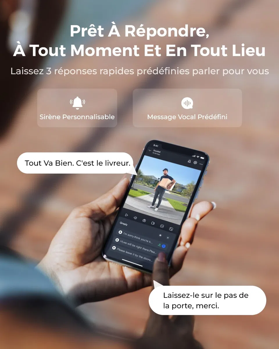 Reolink Caméra Sonnette 2K sans Fil avec Batterie, Wi-Fi 2.4/5GHz, détection Personnes/Véhicules/Colis, Audio bidirectionnel, Video Doorbell